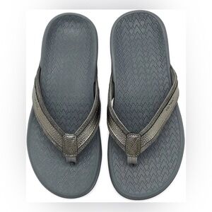 Vionic tide metallic pewter arch support sandals new in box 9 m